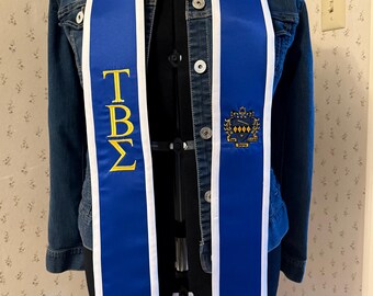 Tau Beta Sigma Graduation Stole – Custom Embroidered Sorority Stole
