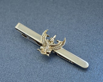 Vintage sterling silver eagle bird tie clip, 925 silver tie clip, solid silver tie bar