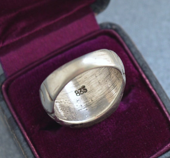 Massive 15g antique 835 silver letter signet ring… - image 5
