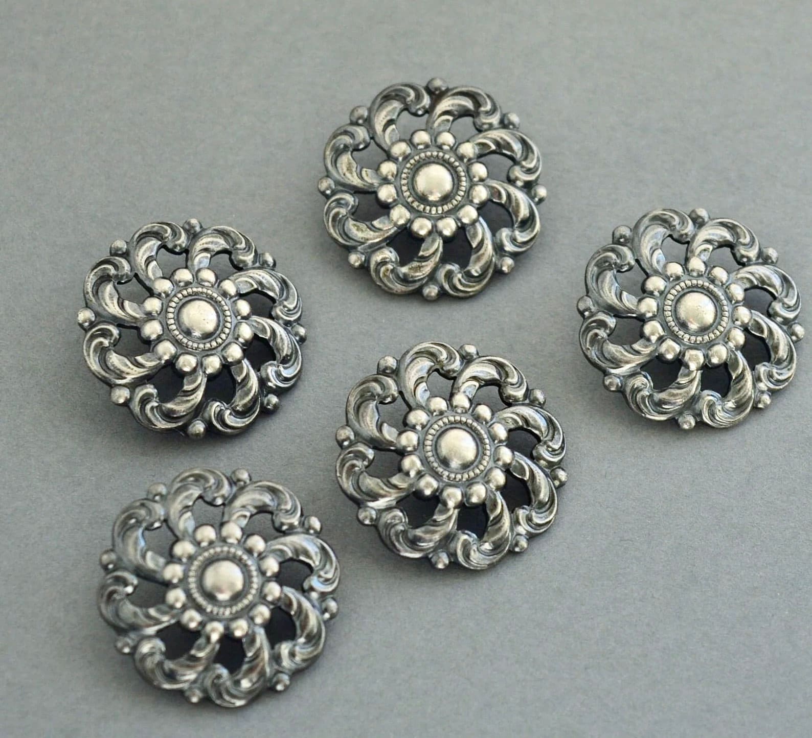 Sterling Silver Button Covers - Etsy