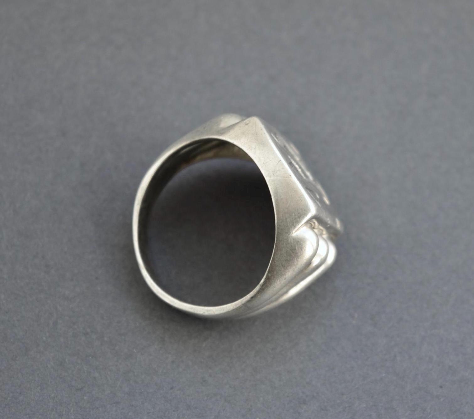 German Vintage 835 Silver WR Initials Monogram Signet Ring - Etsy