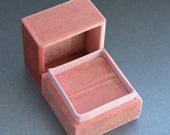 Square Velvet Ring Box, Pink Velvet Ring Box, Engagement Ring Box