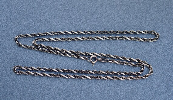 Collier Vintage En Argent 925 (23,20g) - Chaîne Ancienne Signée - Occasion élégante Et Rare