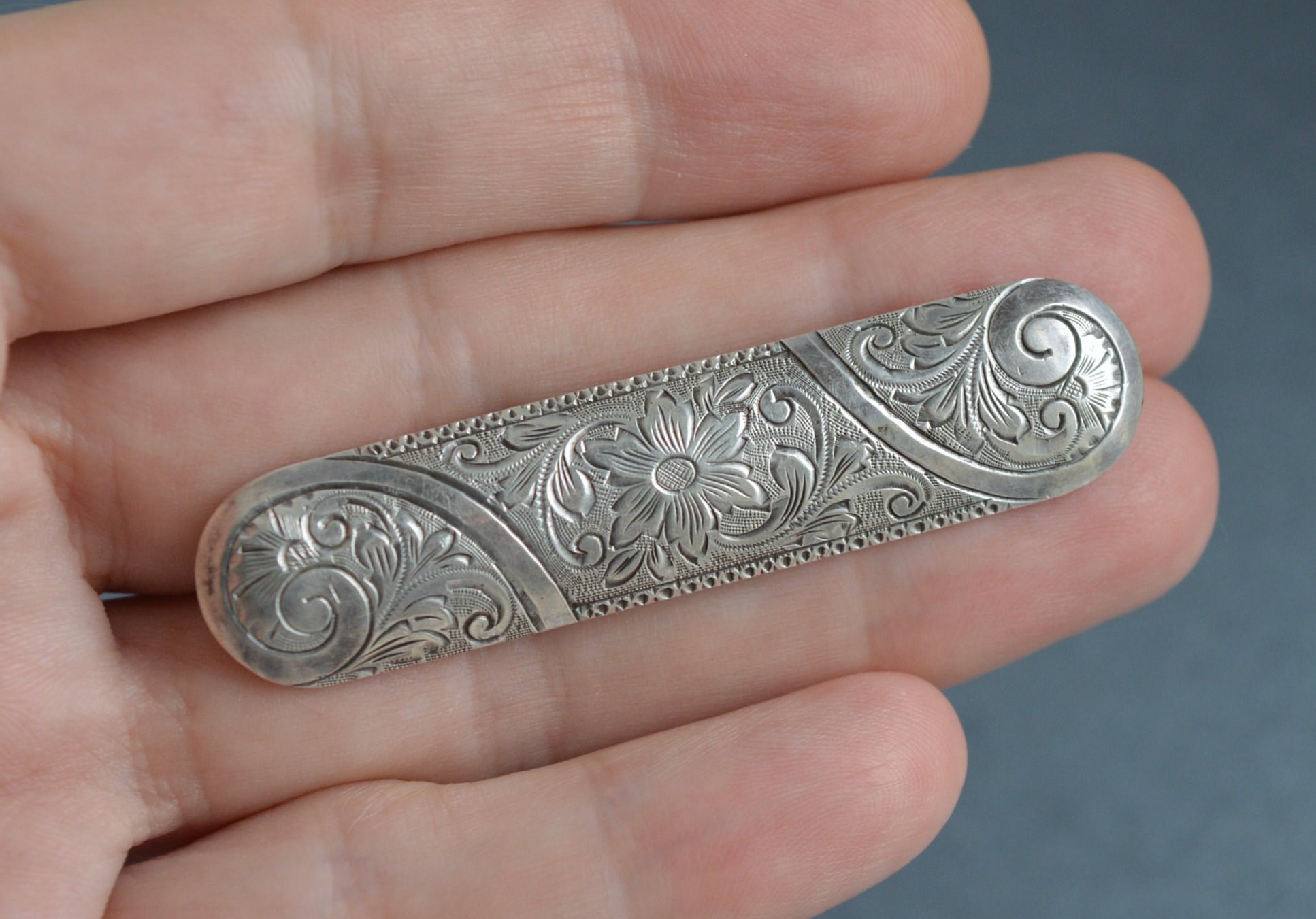 Broche Ancienne En Argent 835 - Signature WMF, Décor Floral - Époque Années 1920-1930