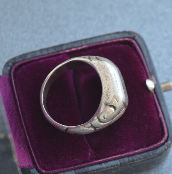 Massive 15g antique 835 silver letter signet ring… - image 4