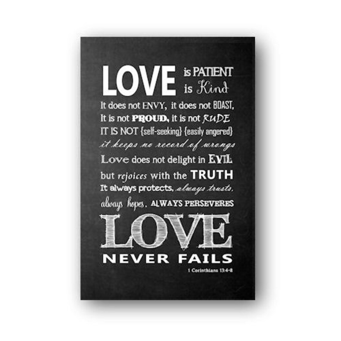 Love is Patient Verse Chalkboard Digital Download Etsy