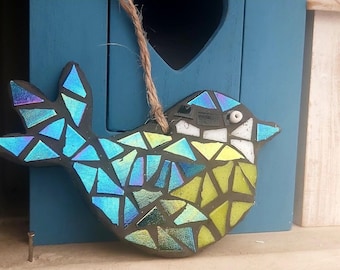 Blue Tit Blue Bird Mosaic Kit Decoration DIY/ Make your own, Party Favour, Gift, Craft Kit, Family Activity, Mosaic Present, Christmas Gift