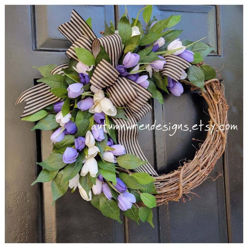 Beautiful Spring Tulip Wreaths For The Front Door