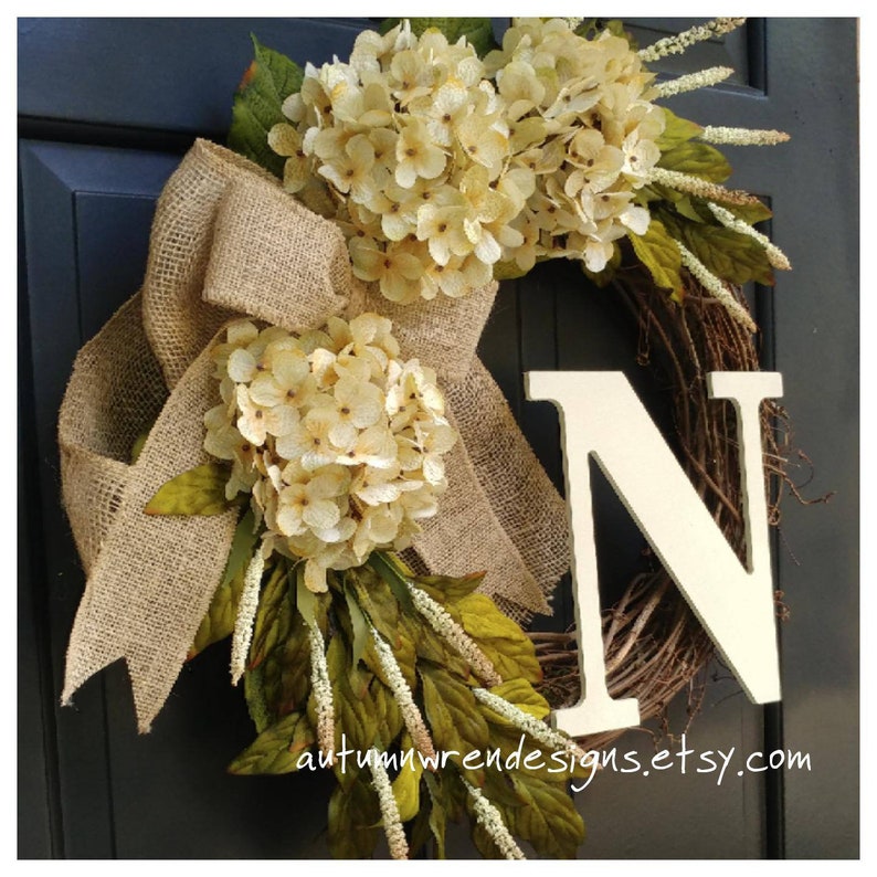 Hydrangea Wreath Wreath Wreath for Front Door Everyday Wreaths YEAR ROUND Door Decor SALE