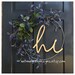 FALL Modern HOOP Wreath with hi sign, Minimalistic Purple Blue Hoop Wreath for Front Door, Modern Door Wreath,  Wreaths 