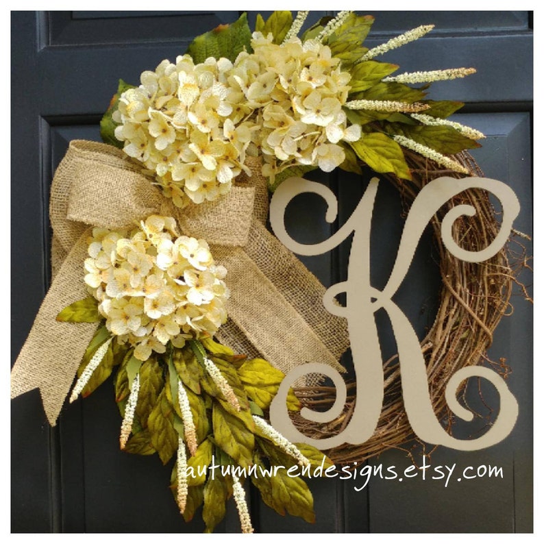 Hydrangea Wreath Wreath Wreath for Front Door Everyday Wreaths YEAR ROUND Door Decor SALE