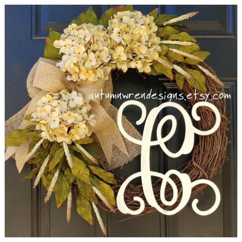 Hydrangea Wreath Wreath Wreath for Front Door Everyday Wreaths YEAR ROUND Door Decor SALE