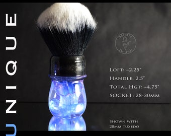 Shaving Brush, Resin, Size 28-30mm, Men's or Women's, "Nebula IX" Blue, Purple, Black