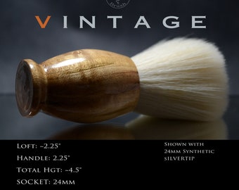 Shaving Brush, Wood Pecan w/Spalting, 24mm, Men&#39;s and Woman&#39;s