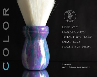 Shaving Brush, Resin Size 24-26mm, Men's or Women's, Purple and Turquoise