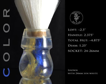 Shaving Brush, Resin Size 24-26mm, Men&#39;s or Women&#39;s, Clear &quot;Color Stream&quot;