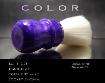 Shaving Brush, Resin, Size 24-26mm, Men's or Women's, "Purple Pearl" Purple