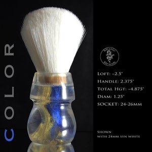 Shaving Brush, Resin Size 24-26mm, Men&#39;s or Women&#39;s, Clear &quot;Color Stream&quot;