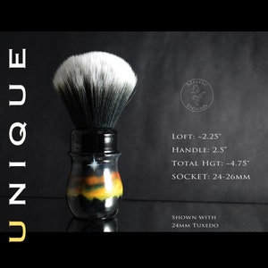 Shaving Brush, Resin and a Scene, Size 24-26mm, Men&#39;s or Women&#39;s, &quot;Colorado Sunset&quot; Orange, Yellow and Black