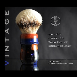 Shaving Brush, Resin, Size 28-30mm, Men&#39;s or Women&#39;s, &quot;Juniper at Night&quot;, Blue, Black, Brown
