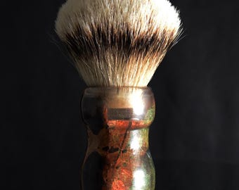 Handgemaakt scheerkwastje van wortel en hars – 2,5 inch hybride – 28–30 mm knoop – ‘Phoenix Core Ember’