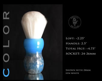 Shaving Brush, Resin, Size 24-26mm, Unisex, &quot;Lil&#39; Baby Blue&quot;, Blue, Silver