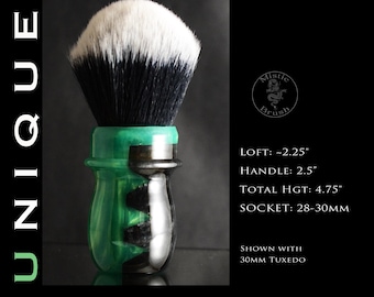 Shaving Brush, Resin, Size 28-30mm, Men&#39;s or Women&#39;s, &quot;Jagged&quot; Black, Green, Gold