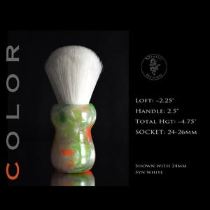Shaving Brush, Resin, Size 24-26mm, Unisex, &quot;Vanilla and Sprinkles&quot;, White, Green, Orange