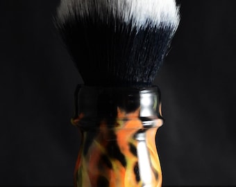 Hand-Painted Fire Shaving Brush – Custom Art Series | One-of-a-Kind Artisan Grooming Brush