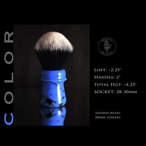 Shaving Brush, Resin, Size 28-30mm, Unisex, &quot;Turquoise&quot;, Blue, Black