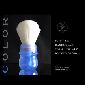 Shaving Brush, Resin, Size 24-26mm, Men&#39;s or Women&#39;s, &quot;Water I&quot;, Blue with Swirl