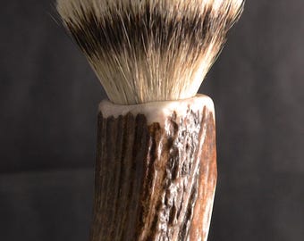 Mango de brocha de afeitar de asta de alce - Serie Reserve – Afeitado húmedo rústico hecho a mano, nudo de 24–26 mm