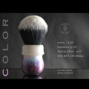 Shaving Brush, Resin, Size 28-30mm, Unisex, &quot;BOHO 1&quot; Purple, Black, Blue
