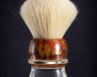 Underground-serie: handvat voor scheerkwast met smeltkroes | Hybride hars en heldere basis | 24 mm