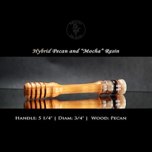 Hybrid Resin and Wood Honey Dipper | Unique Design | Colorful | Hand Made |  Pecan and &quot;Mocha&quot; Colored Resin