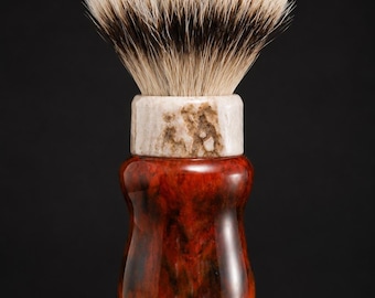 Brocha de afeitar Ember Reserve XL / Cuerno de alce, resina Ember, nudo de 24-26 mm