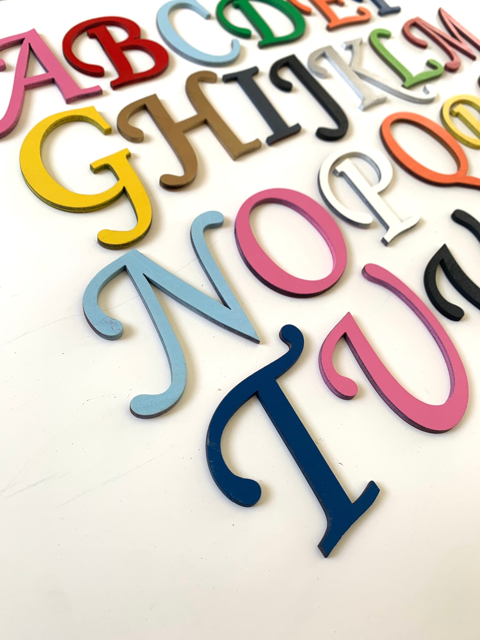 Script Wooden Letters Painted for Free Wooden Names Wall Etsy