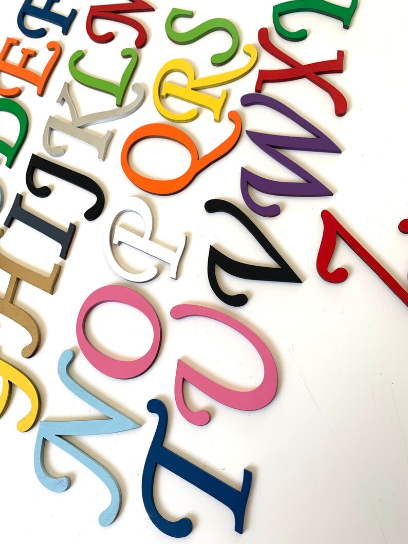 Personalised Wooden Letters Script Font Wall Art Single Etsy