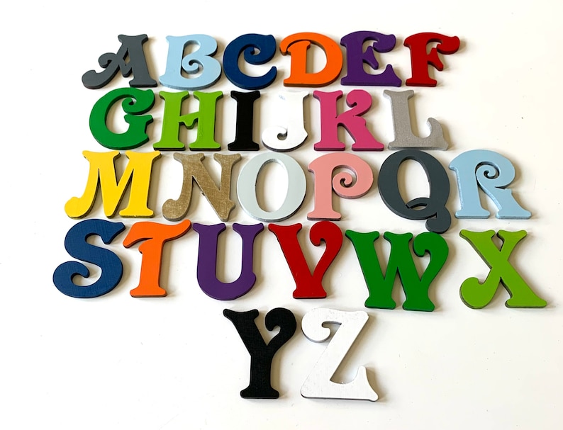 Personalised Wooden Letters Victorian Font Wall Art Single Etsy