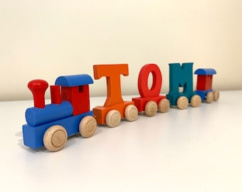 Label Trenino Personalizzato Train Lettere Legno Trenino Lettere