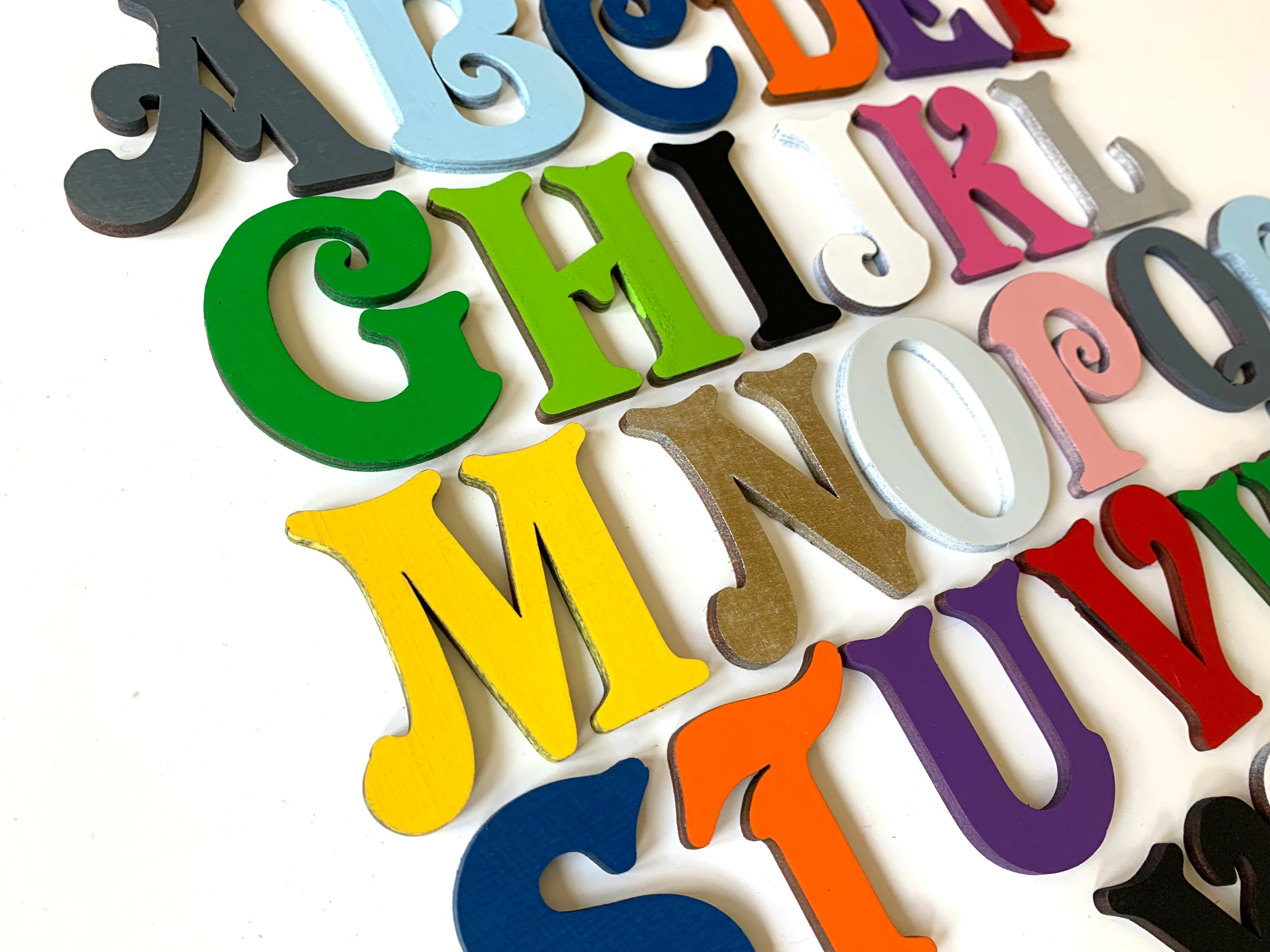 Victorian Wooden Letters Painted for Free Wooden Names Wall Etsy UK