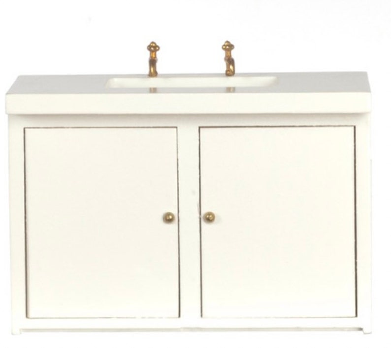 1/12TH Scale Dolls House Quality Furniture Kitchen Sink/white image 1