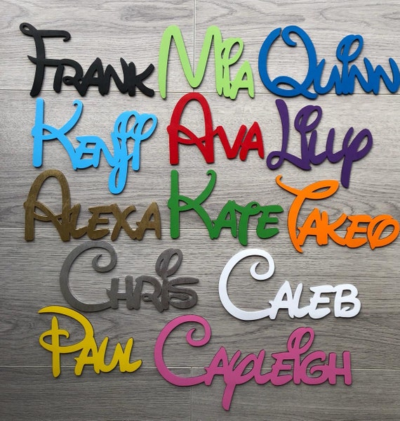 Download Free Personalised Wooden Names Disney Font Laser Cutper Letter Etsy SVG Cut Files