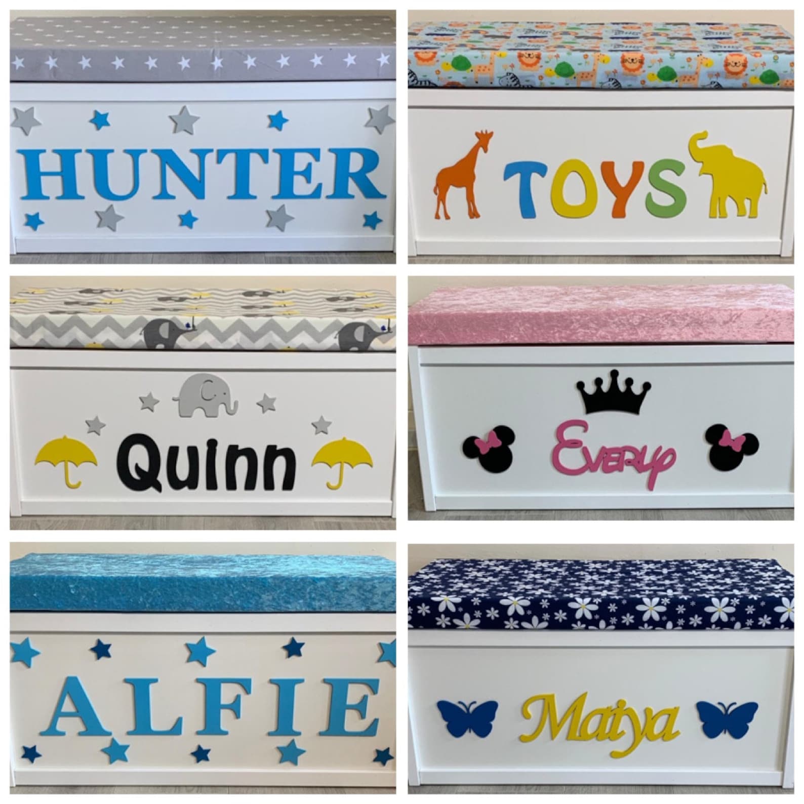 Personalised Toy Box, Custom, Bespoke, Wooden, Toy Box, Large, Toybox
