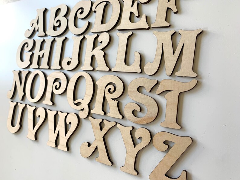 Victorian Wooden Letters Painted for Free Wooden Names Wall Etsy UK