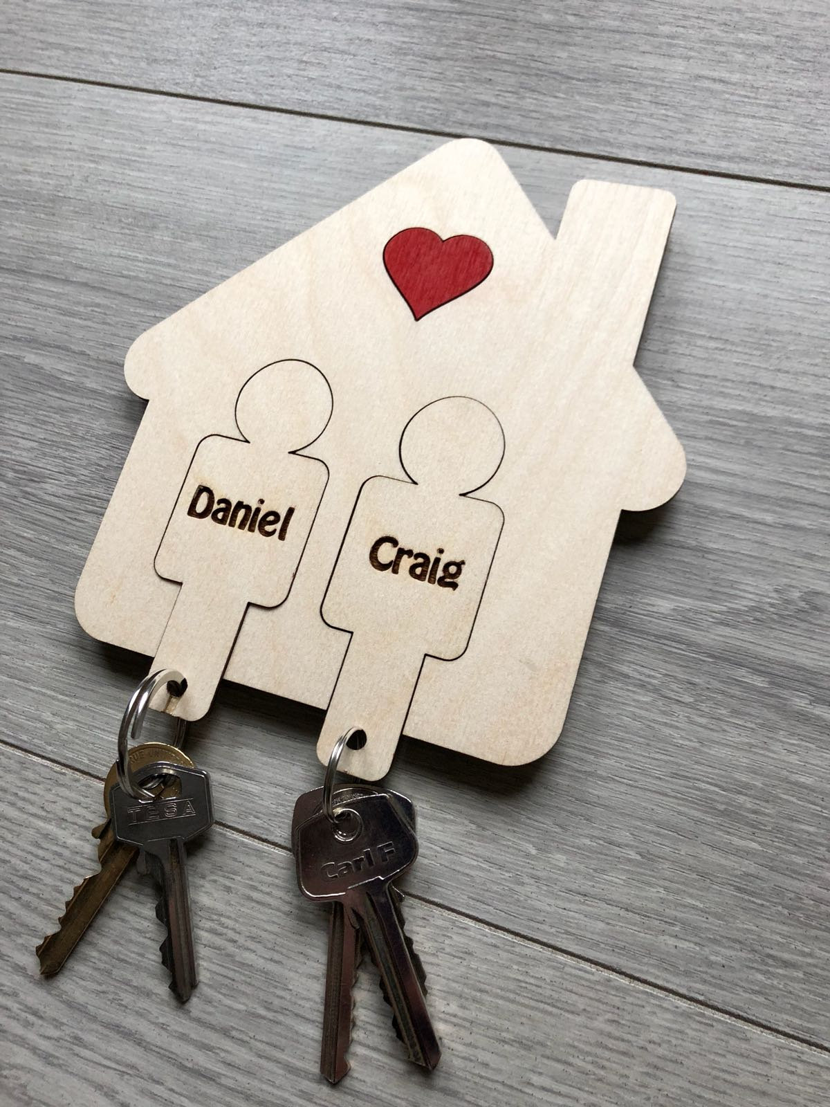Keyring Holder Examples Personalised Keyring Holder Wooden Keyring House | Etsy