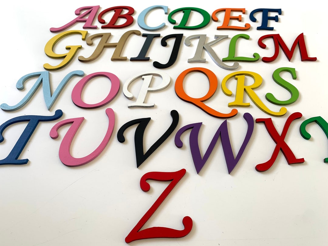 Script Wooden Letters Painted for Free Wooden Names Wall - Etsy