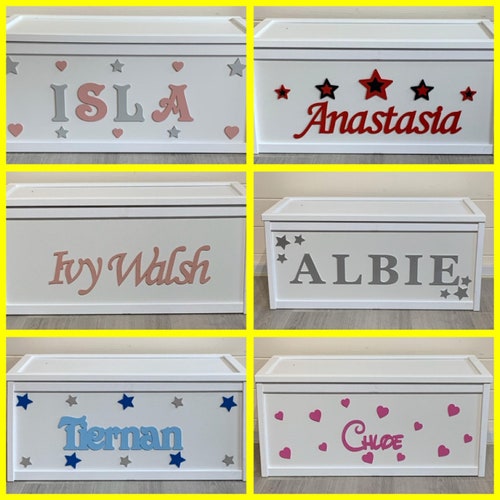 Dressing up box personalized vinyl stickers kids Toy box