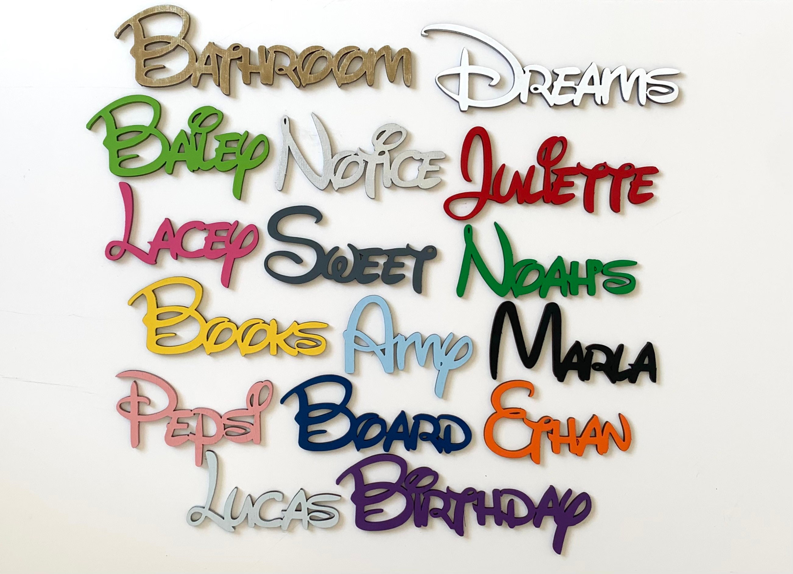 Personalised Wooden Names Disney Font Laser Cutper Letter - Etsy Hong Kong