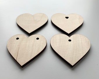 8cm Wooden heart shapes birch plywood craft blanks for wedding plaque and pyrography